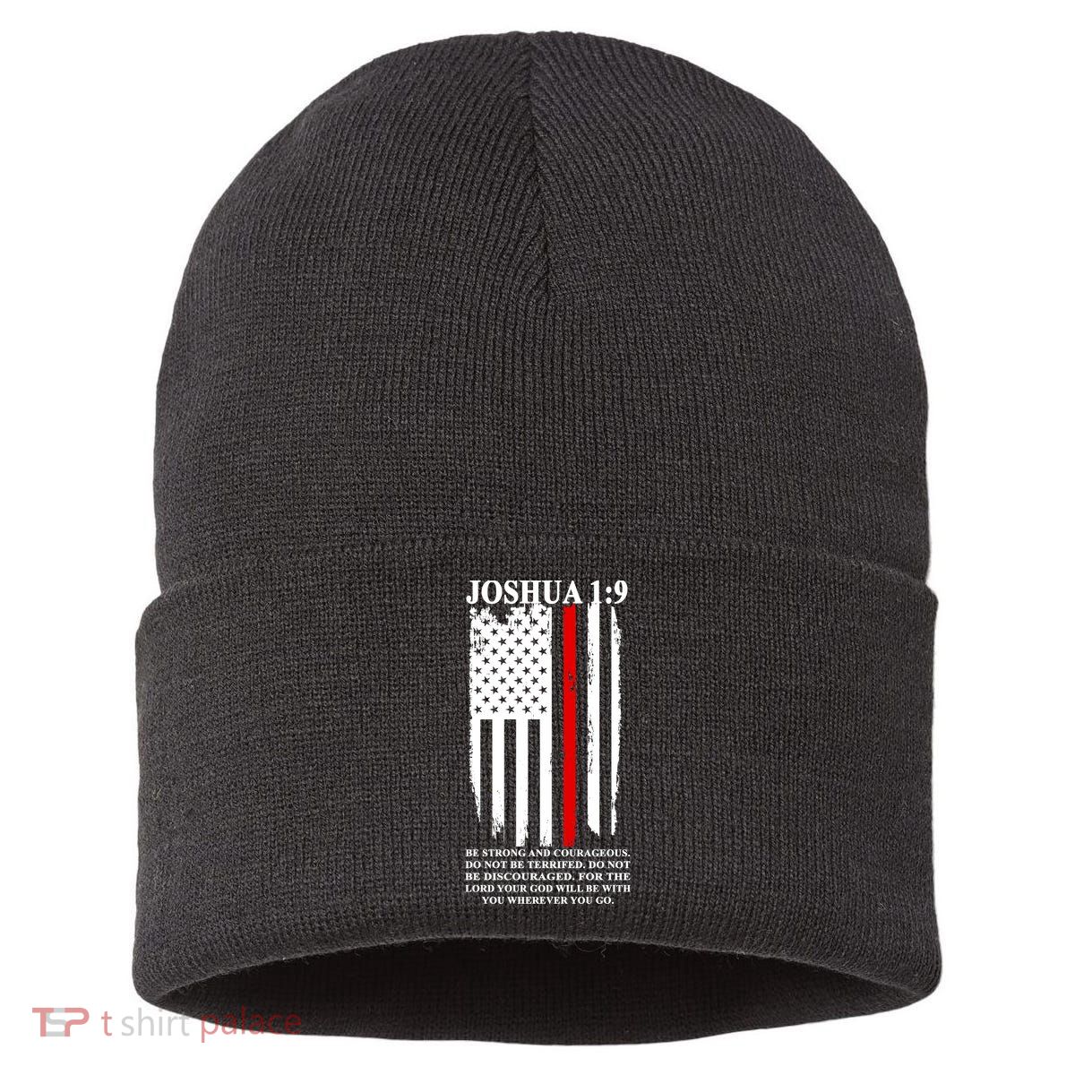 Christian Red Thin Line Sustainable Knit Beanie