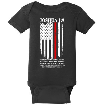 Christian Red Thin Line Baby Bodysuit