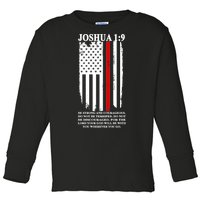 Christian Red Thin Line Toddler Long Sleeve Shirt