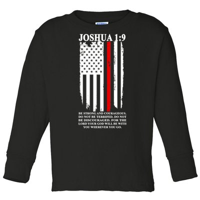 Christian Red Thin Line Toddler Long Sleeve Shirt