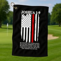Christian Red Thin Line Golf Towel