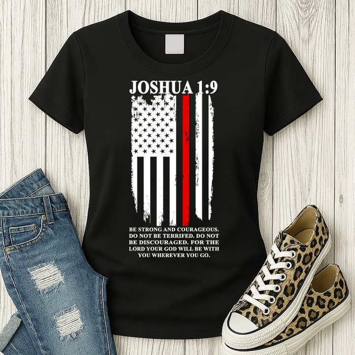 Christian Red Thin Line Womens T-Shirt