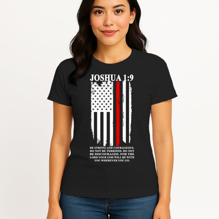 Christian Red Thin Line Womens T-Shirt