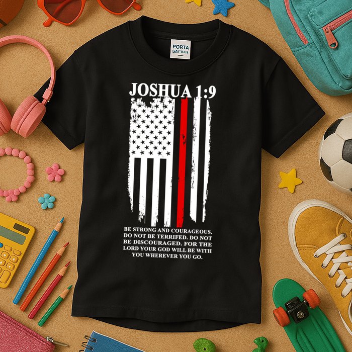 Christian Red Thin Line Kids T-Shirt