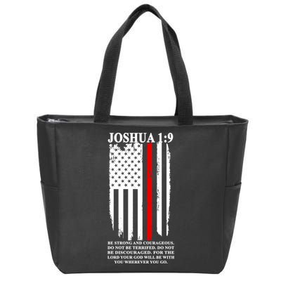 Christian Red Thin Line Zip Tote Bag