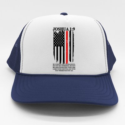 Christian Red Thin Line Trucker Hat