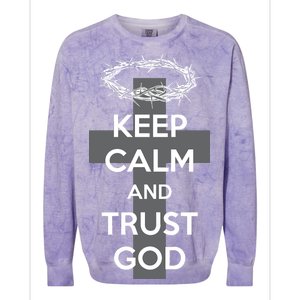 Christian Slogan: Keep Calm and Trust God  Colorblast Crewneck Sweatshirt