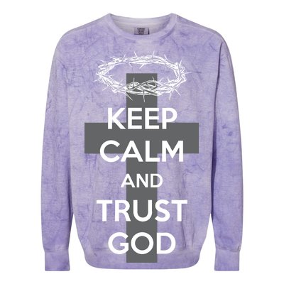 Christian Slogan: Keep Calm and Trust God  Colorblast Crewneck Sweatshirt