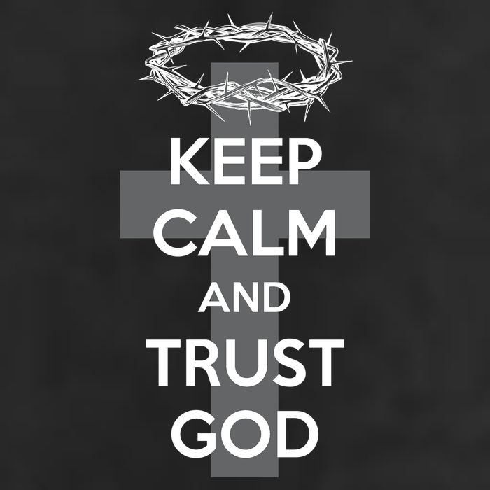 Christian Slogan: Keep Calm and Trust God  Garment-Dyed Fleece Hoodie