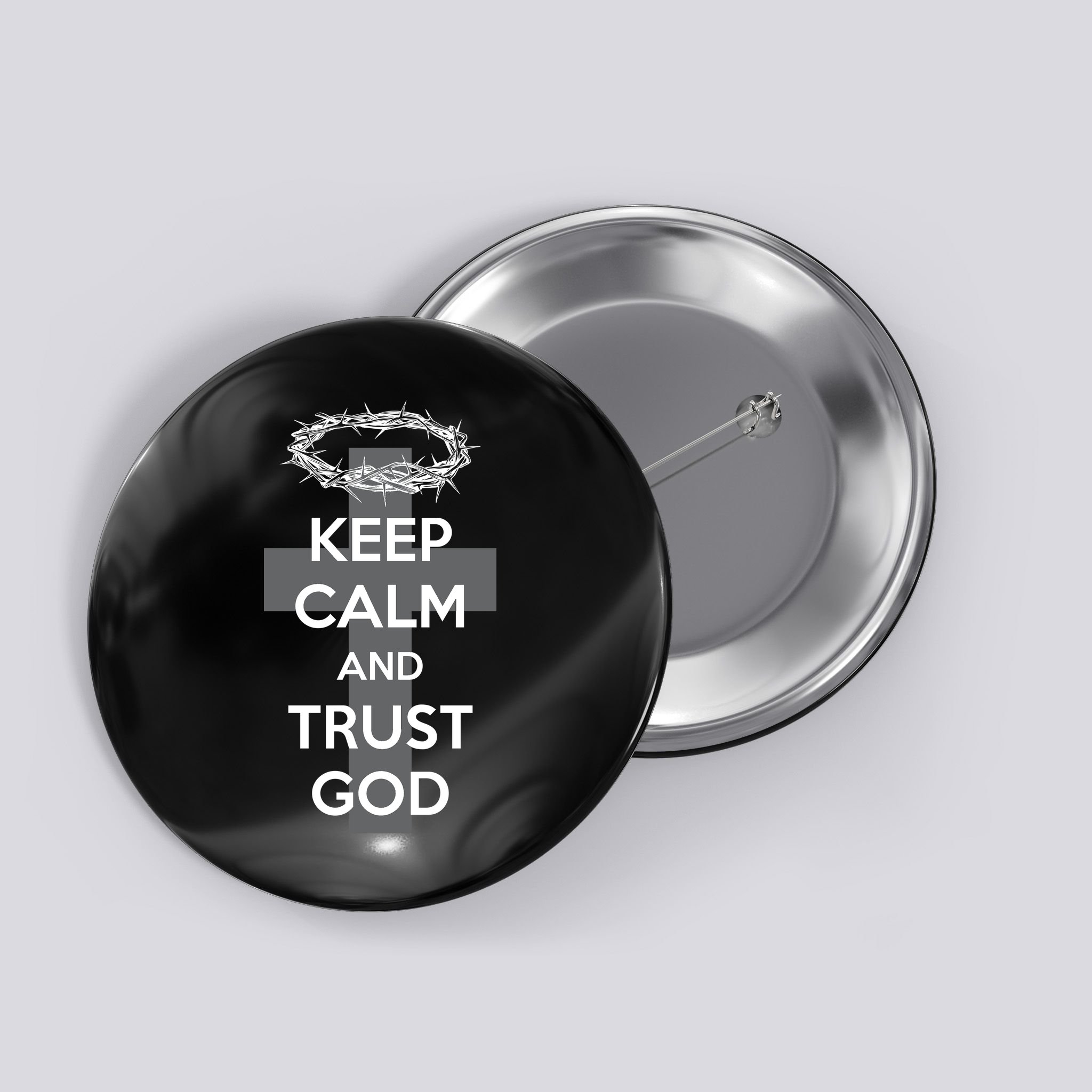 Christian Slogan: Keep Calm and Trust God  Button