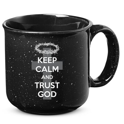 Christian Slogan: Keep Calm and Trust God  15oz Campfire Ceramic Mug