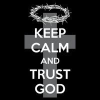 Christian Slogan: Keep Calm and Trust God  Drawstring Bag