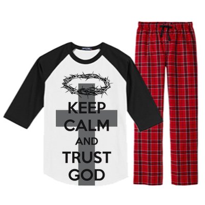 Christian Slogan: Keep Calm and Trust God  Raglan Sleeve Pajama Set