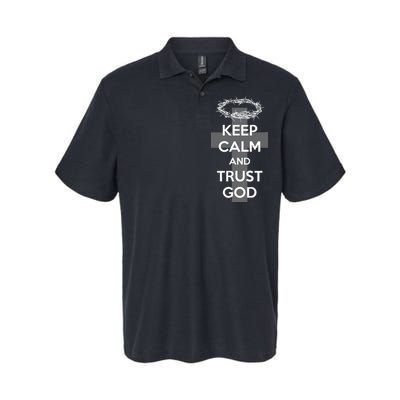 Christian Slogan: Keep Calm and Trust God  Softstyle Adult Sport Polo