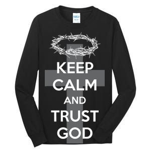 Christian Slogan: Keep Calm and Trust God  Tall Long Sleeve T-Shirt