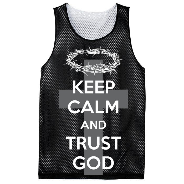 Christian Slogan: Keep Calm and Trust God  Mesh Reversible Basketball Jersey Tank