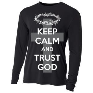 Christian Slogan: Keep Calm and Trust God  Cooling Performance Long Sleeve Crew