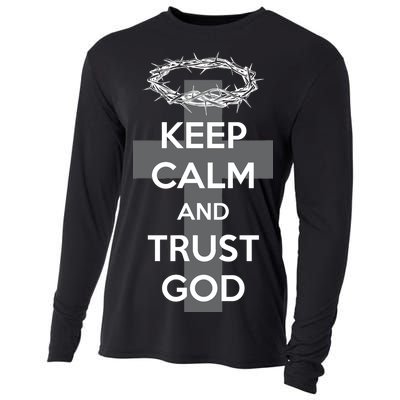 Christian Slogan: Keep Calm and Trust God  Cooling Performance Long Sleeve Crew