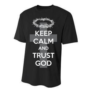 Christian Slogan: Keep Calm and Trust God  Youth Performance Sprint T-Shirt