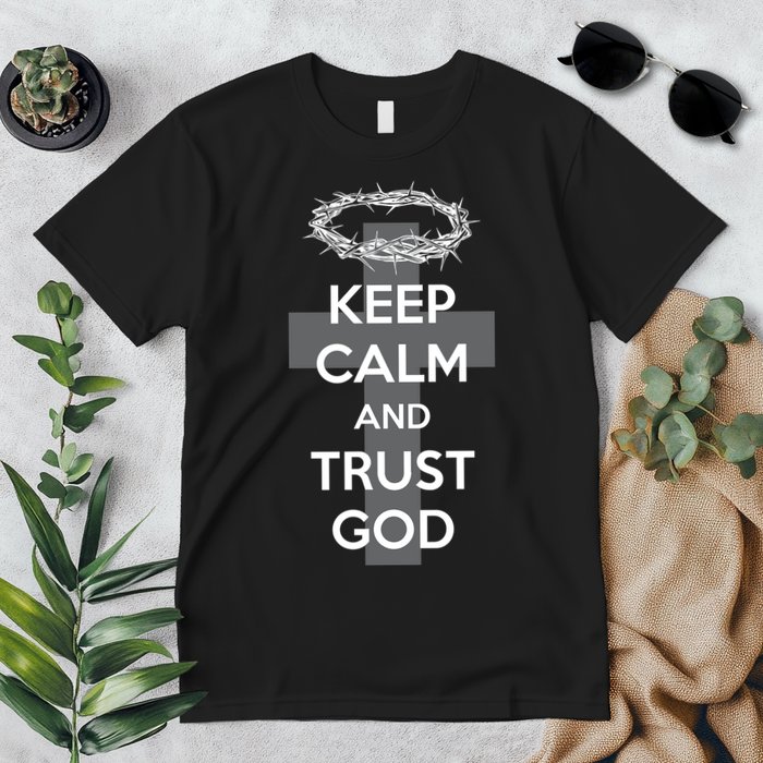 Christian Slogan: Keep Calm and Trust God  Premium T-Shirt