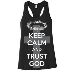 Christian Slogan: Keep Calm and Trust God  Women's Racerback Tank