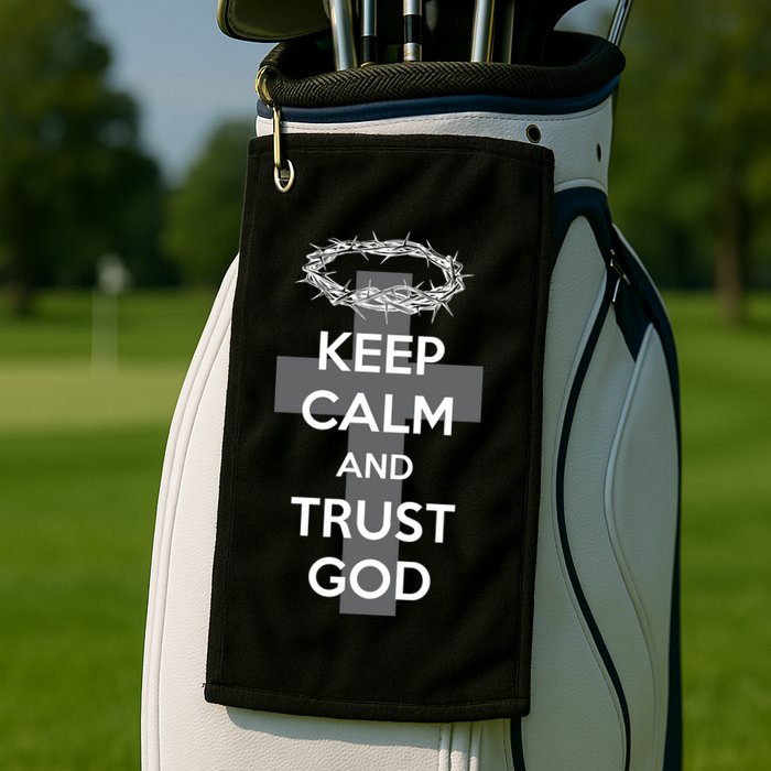 Christian Slogan: Keep Calm and Trust God  Golf Towel