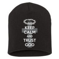 Christian Slogan: Keep Calm and Trust God  Short Acrylic Beanie