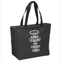 Christian Slogan: Keep Calm and Trust God  Zip Tote Bag