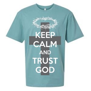 Christian Slogan: Keep Calm and Trust God  Sueded Cloud Jersey T-Shirt