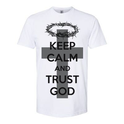 Christian Slogan: Keep Calm and Trust God  Softstyle® CVC T-Shirt