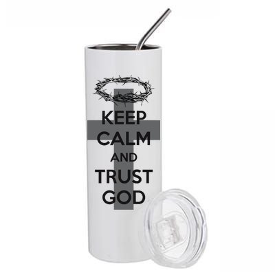 Christian Slogan: Keep Calm and Trust God  Stainless Steel Tumbler