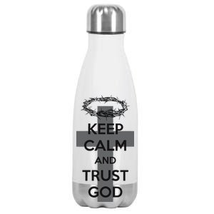 Christian Slogan: Keep Calm and Trust God  Stainless Steel Insulated Water Bottle