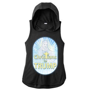 Christians For Trump Ladies PosiCharge Tri-Blend Wicking Draft Hoodie Tank