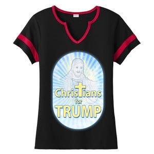 Christians For Trump Ladies Halftime Notch Neck Tee