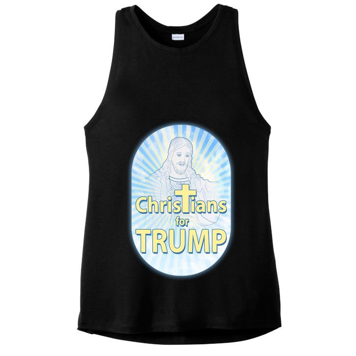 Christians For Trump Ladies PosiCharge Tri-Blend Wicking Tank