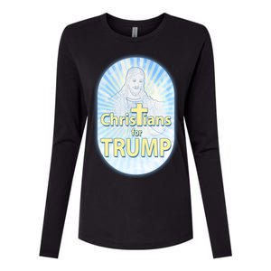 Christians For Trump Womens Cotton Relaxed Long Sleeve T-Shirt