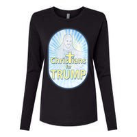 Christians For Trump Womens Cotton Relaxed Long Sleeve T-Shirt