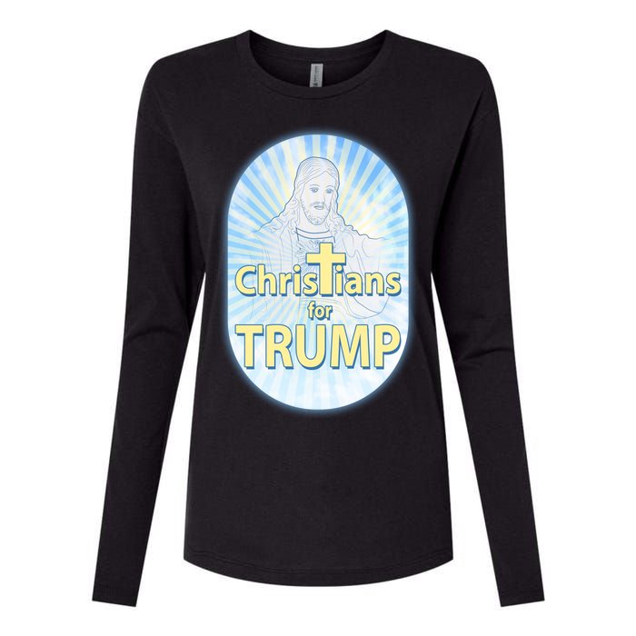 Christians For Trump Womens Cotton Relaxed Long Sleeve T-Shirt