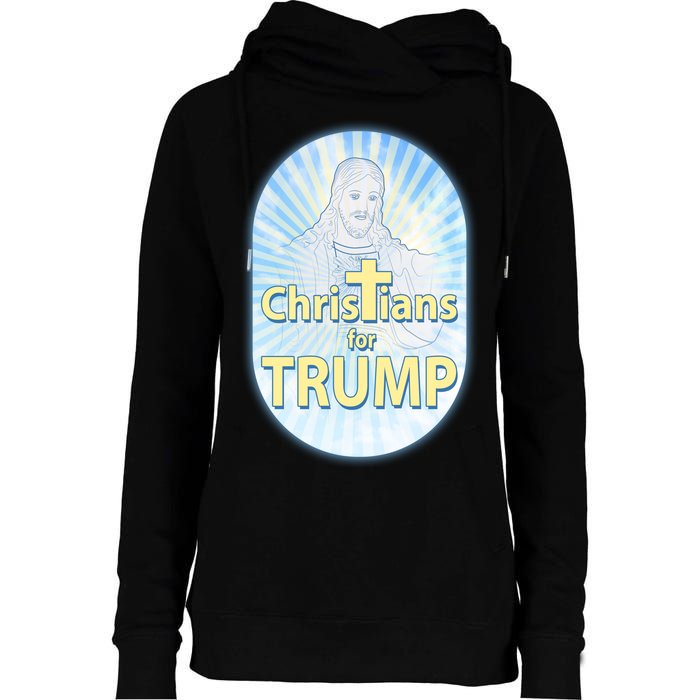 Christians For Trump Womens Funnel Neck Pullover Hood