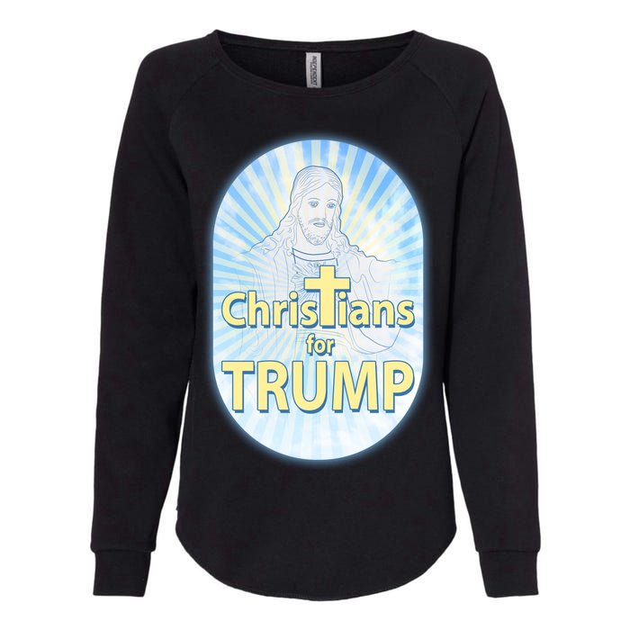 Christians For Trump Womens California Wash Sweatshirt