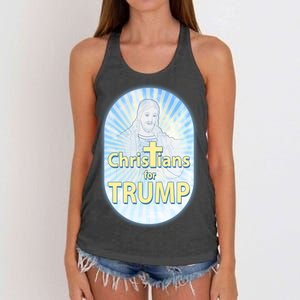 Christians For Trump Women's Knotted Racerback Tank