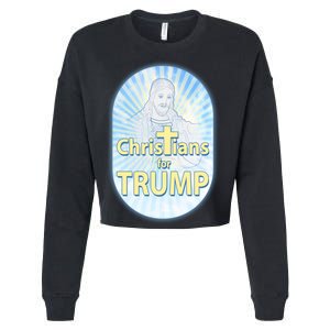 Christians For Trump Cropped Pullover Crew