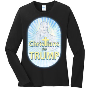 Christians For Trump Ladies Long Sleeve Shirt