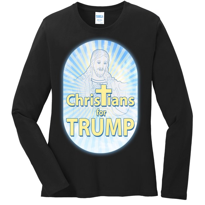 Christians For Trump Ladies Long Sleeve Shirt