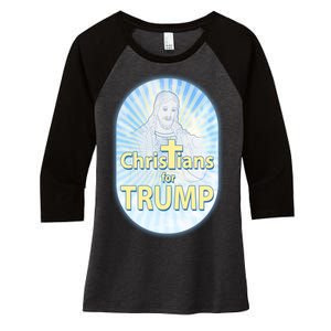 Christians For Trump Women's Tri-Blend 3/4-Sleeve Raglan Shirt