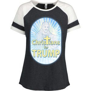 Christians For Trump Enza Ladies Jersey Colorblock Tee