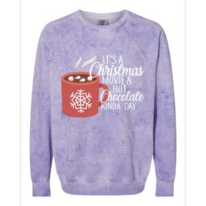 Christmas  Movie and Hot Chocolate Colorblast Crewneck Sweatshirt