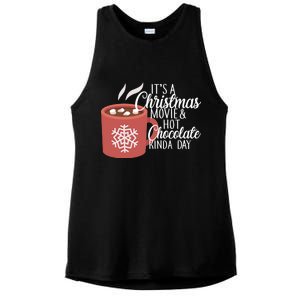 Christmas  Movie and Hot Chocolate Ladies PosiCharge Tri-Blend Wicking Tank