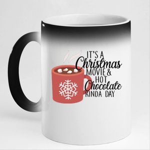 Christmas  Movie and Hot Chocolate 11oz Black Color Changing Mug