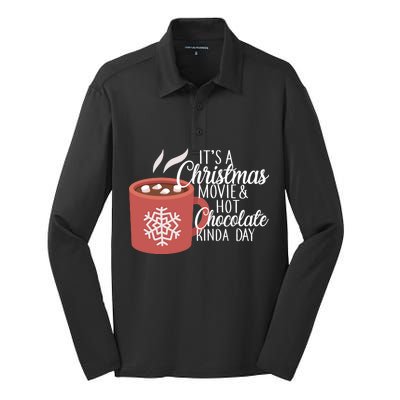 Christmas  Movie and Hot Chocolate Silk Touch Performance Long Sleeve Polo